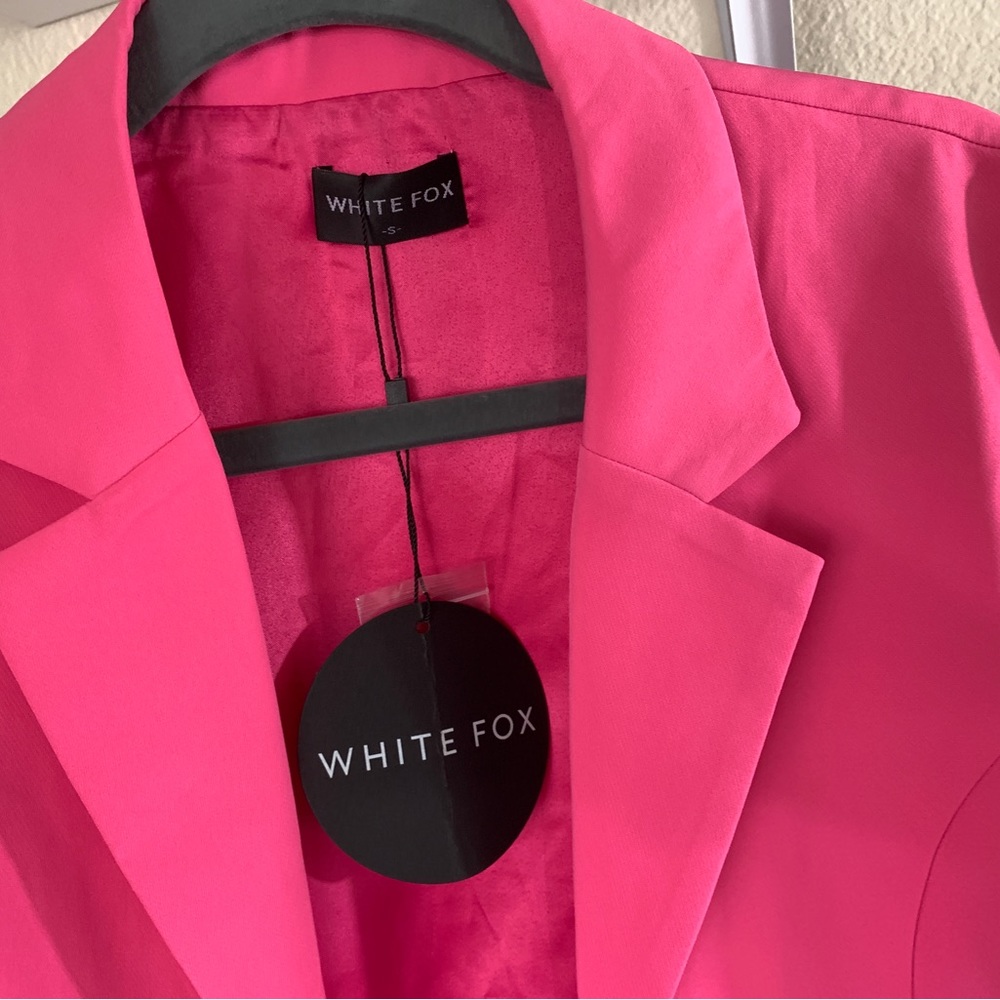Barbie Pink Cropped Blazer by White Fox Brand NWT Sz S Hot Pink Jacket for Women